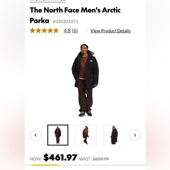 The North Face Men's Arctic Parka (Jacket), blue, size M - Picture 4 of 4